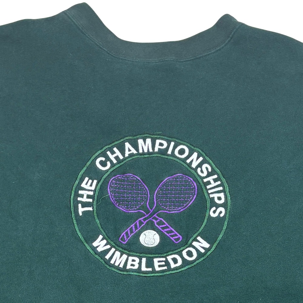 Wimbledon Sweatshirt Mens XL Green Vintage 80's/90's Tennis Sporty Athleisure